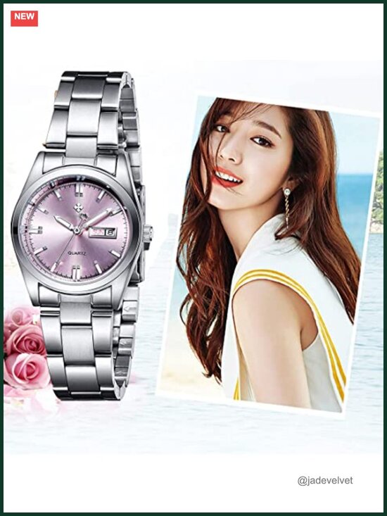 Luxury Women\'s Analog Quartz Wrist Watch Luminous Stainless Steel Bracelet